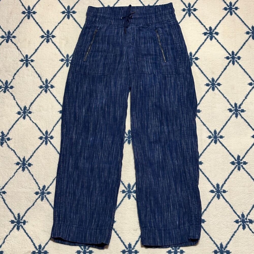 Athleta Cabo Linen Wide Leg Pant - Rain Dance